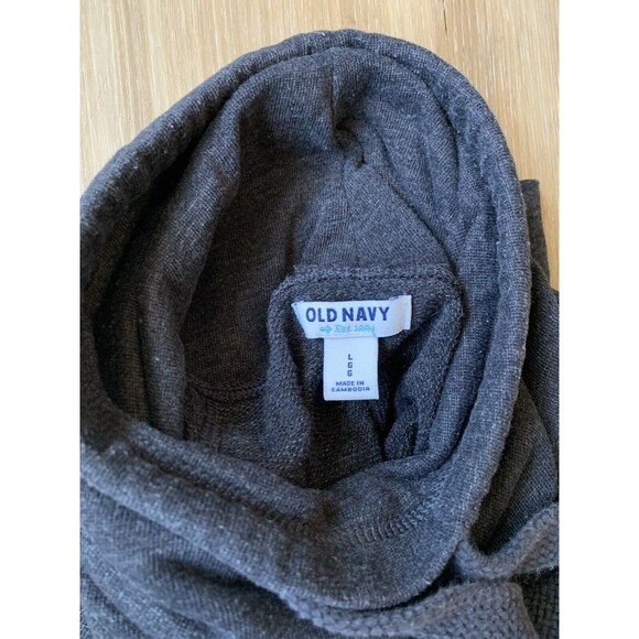 Old Navy Black Pullover Cowl Neck Cropped Sweater Women Size LARGE - Picture 4 of 11